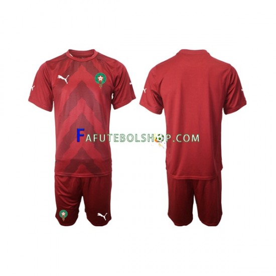 Camisa Goleiro 1 Marrocos 2022 manga curta ,infantil