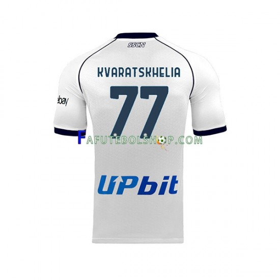 Camisa 2 Napoli Khvicha Kvaratskhelia 77 2023-2024 manga curta ,Masculino