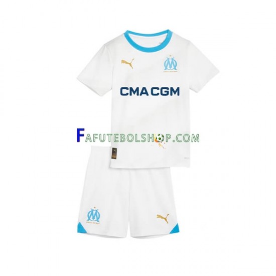 Camisa 1 Olympique de Marseille 2023-2024 manga curta ,infantil