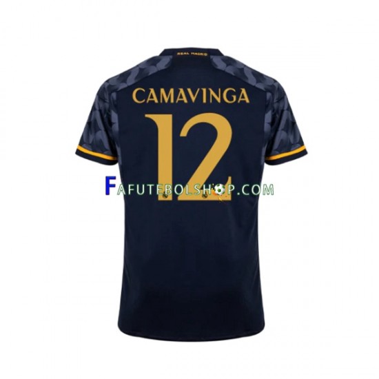 Camisa 2 Real Madrid EDUARDO CAMAVINGA 12 2023-2024 manga curta ,Masculino