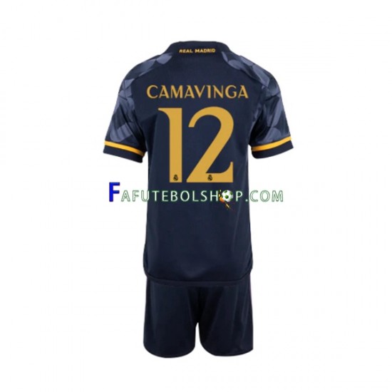 Camisa 2 Real Madrid EDUARDO CAMAVINGA 12 2023-2024 manga curta ,infantil