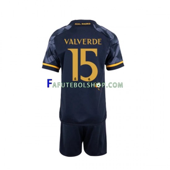 Camisa 2 Real Madrid Federico Valverde 15 2023-2024 manga curta ,infantil