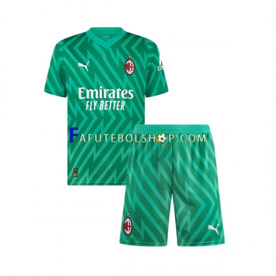 Camisa Goleiro 1 AC Milan 2023-2024 manga curta ,infantil