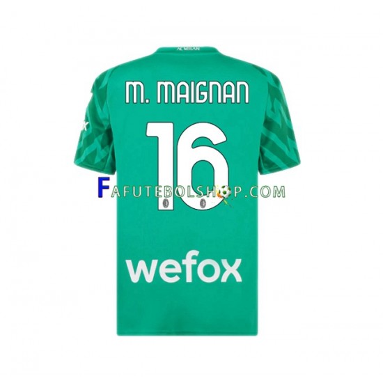 Camisa Goleiro 1 AC Milan Mike Maignan 16 2023-2024 manga curta ,Masculino