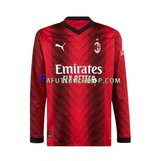 Camisa 1 AC Milan 2023-2024 manga longa ,Masculino