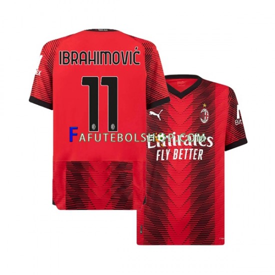 Camisa 1 AC Milan Ibrahimovic 11 2023-2024 manga curta ,Masculino