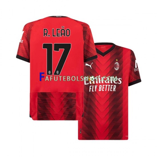 Camisa 1 AC Milan Rafael Leao 17 2023-2024 manga curta ,Masculino