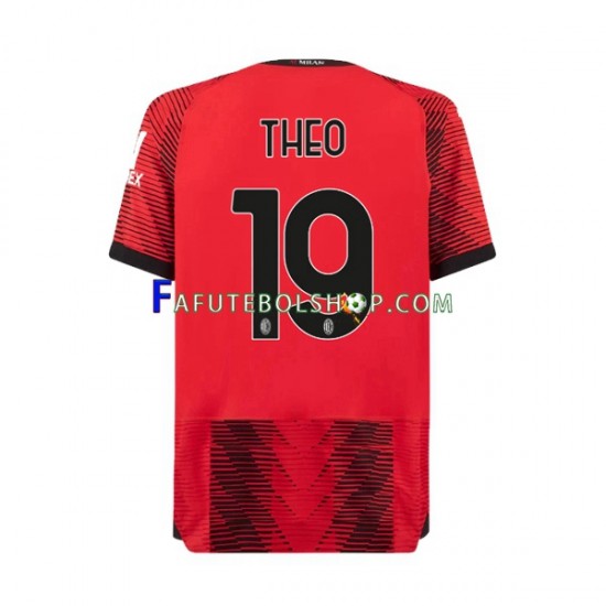 Camisa 1 AC Milan Theo Hernandez 19 2023-2024 manga curta ,Masculino