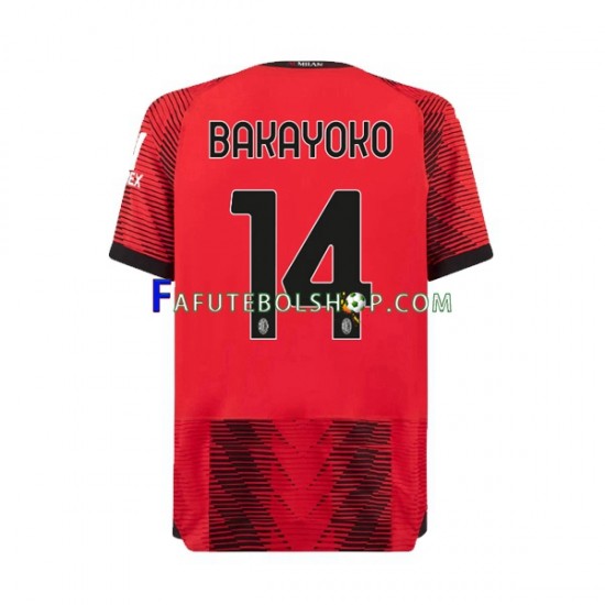 Camisa 1 AC Milan Tiemoue Bakayoko 14 2023-2024 manga curta ,Masculino