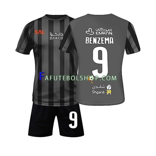 Camisa 2 Al-Ittihad FC Benzema 9 2022-2023 manga curta ,infantil