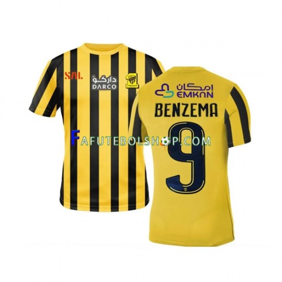 Camisa 1 Al-Ittihad FC Benzema 9 2022-2023 manga curta ,Masculino