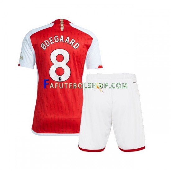 Camisa 1 Arsenal Martin Odegaard 8 2023-2024 manga curta ,infantil