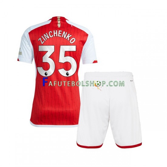 Camisa 1 Arsenal Oleksandr Zinchenko 35 2023-2024 manga curta ,infantil