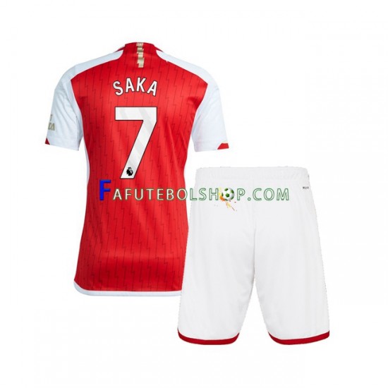 Camisa 1 Arsenal Saka 7 2023-2024 manga curta ,infantil