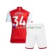 Camisa 1 Arsenal Xhaka 34 2023-2024 manga curta ,infantil