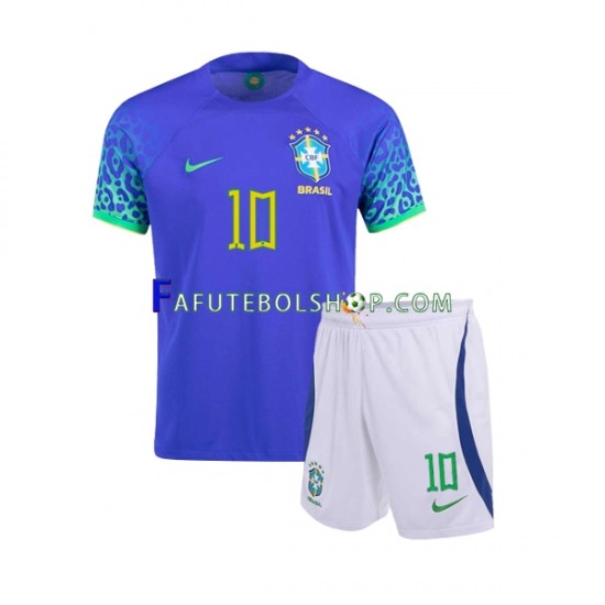 Camisa 2 Brasil Ronaldinho 10 Copa Do Mundo 2022 manga curta ,infantil