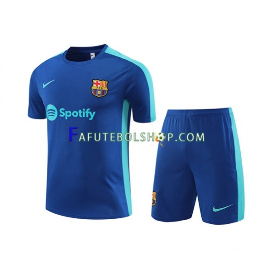 FC Barcelona Azul Camisa e Calção de Treino 2023-2024