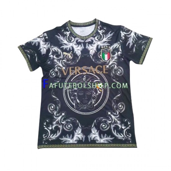 Camisa Itália Preto Versace 2023-2024 manga curta ,Masculino