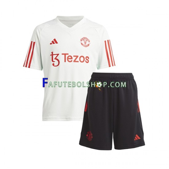 Manchester United Branco Camisa e Calção de Treino 2023-2024