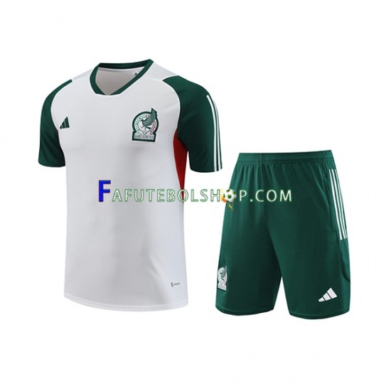 México Branco Camisa e Calção de Treino 2023-2024