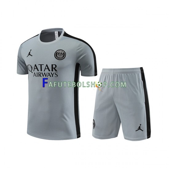 Paris Saint Germain Cinza Camisa e Calção de Treino 2023-2024