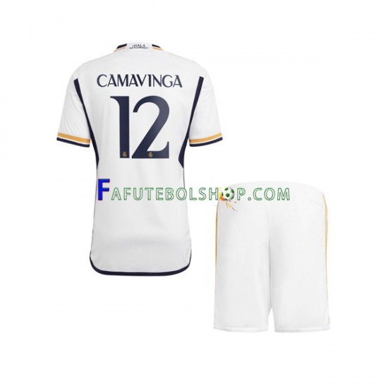 Camisa 1 Real Madrid Camavinga 12 2023-2024 manga curta ,infantil