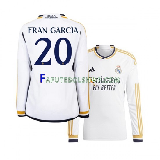 Camisa 1 Real Madrid Fran Garcia 20 2023-2024 manga longa ,Masculino