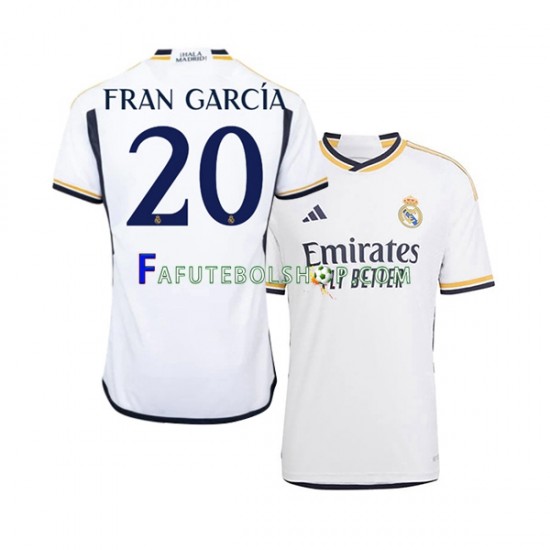 Camisa 1 Real Madrid Fran Garcia 20 2023-2024 manga curta ,Masculino