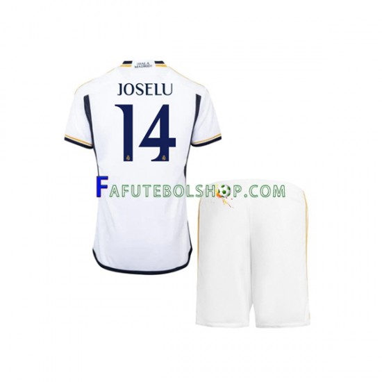 Camisa 1 Real Madrid JOSELU 14 2023-2024 manga curta ,infantil