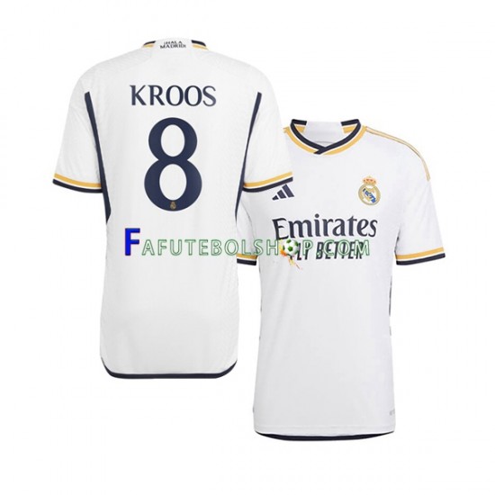 Camisa 1 Real Madrid Kroos 8 2023-2024 manga curta ,Masculino