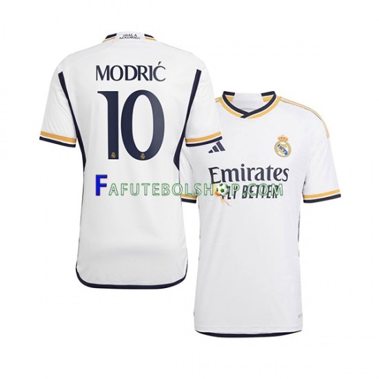 Camisa 1 Real Madrid Modrić 10 2023-2024 manga curta ,Masculino