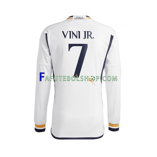 Camisa 1 Real Madrid Vinicius Junior 7 2023-2024 manga longa ,Masculino