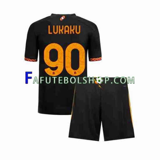 Camisa 3 AS Roma Romelu Lukaku 90 2023-2024 manga curta ,infantil