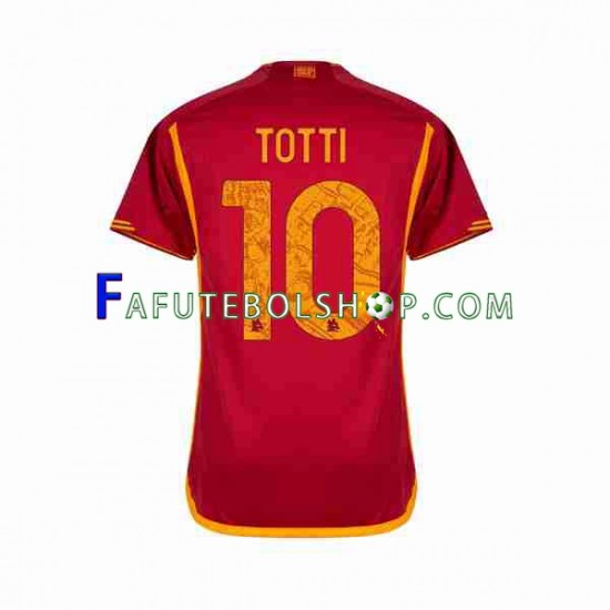 Camisa 1 AS Roma Totti 10 2023-2024 manga curta ,Masculino