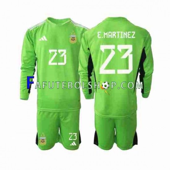 Camisa Goleiro 1 Argentina Emiliano Martinez 23 Copa Do Mundo 2022 manga longa ,infantil