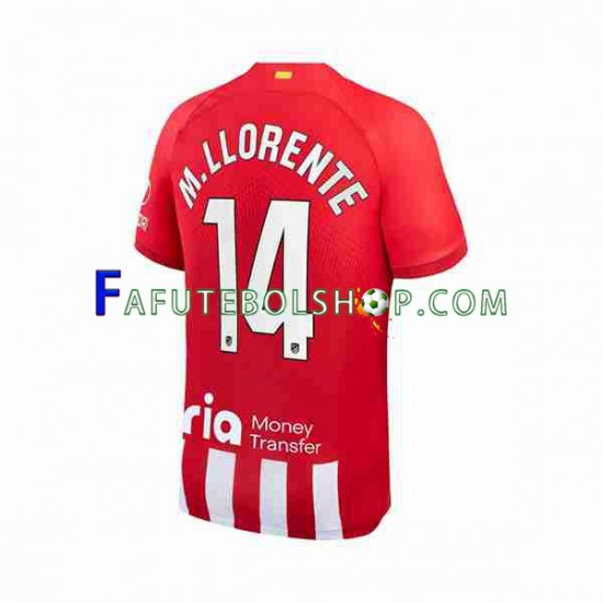 Camisa 1 Atlético de Madrid 2 Marcos Llorente 14 2023-2024 manga curta ,Masculino