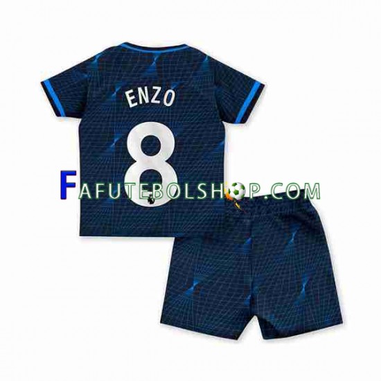 Camisa 2 Chelsea Enzo Fernandez 8 2023-2024 manga curta ,infantil