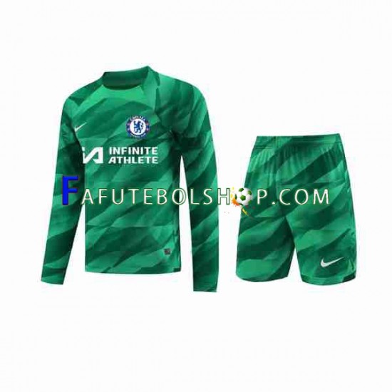 Camisa Goleiro 3 Chelsea 2023-2024 manga longa ,infantil