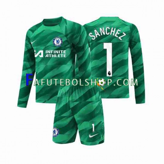 Camisa Goleiro 3 Chelsea Robert Sanchez 1 2023-2024 manga longa ,infantil