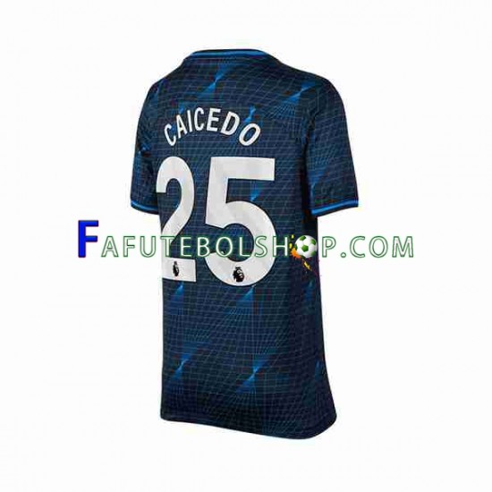 Camisa 2 Chelsea Moises Caicedo 25 2023-2024 manga curta ,Masculino