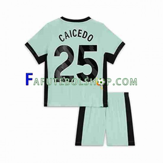 Camisa 3 Chelsea Moises Caicedo 25 2023-2024 manga curta ,infantil