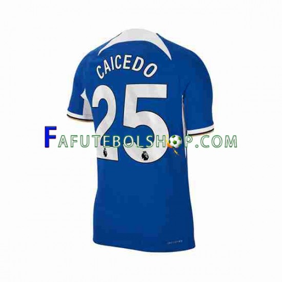 Camisa 1 Chelsea Moises Caicedo 25 2023-2024 manga curta ,Masculino