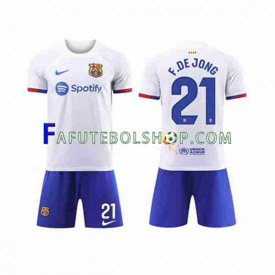 Camisa 2 FC Barcelona Frenkie de Jong 21 2023-2024 manga curta ,infantil