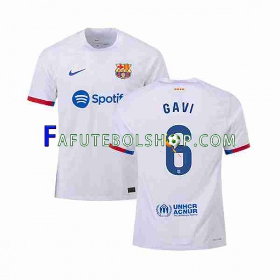 Camisa 2 FC Barcelona GAVI 6 2023-2024 manga curta ,Masculino