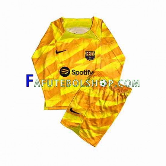 Camisa Goleiro 4 FC Barcelona 2023-2024 manga longa ,infantil