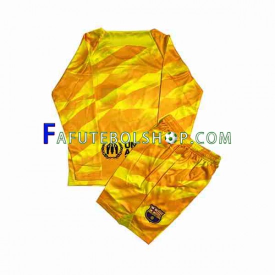 Camisa Goleiro 4 FC Barcelona 2023-2024 manga longa ,infantil