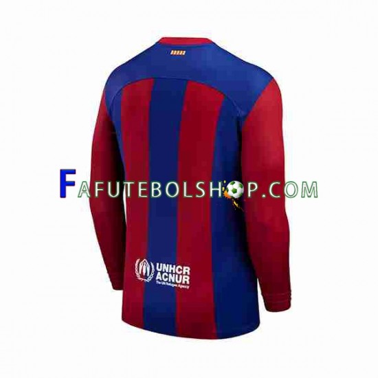 Camisa 1 FC Barcelona 2023-2024 manga longa ,Masculino