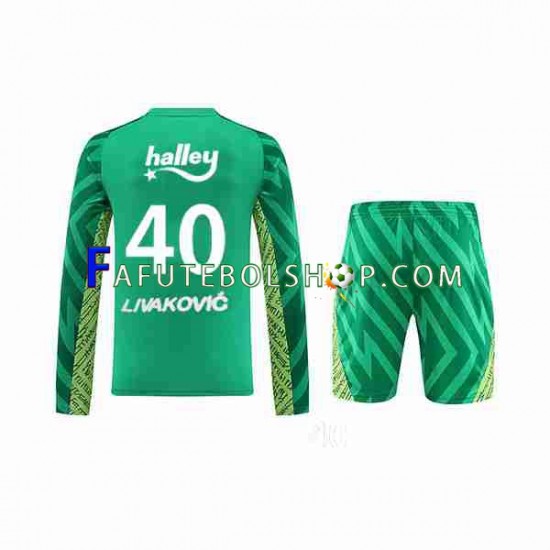 Goleiro 1 Fenerbahce Livakovic 40 Footbal Kit 2023-2024 manga longa