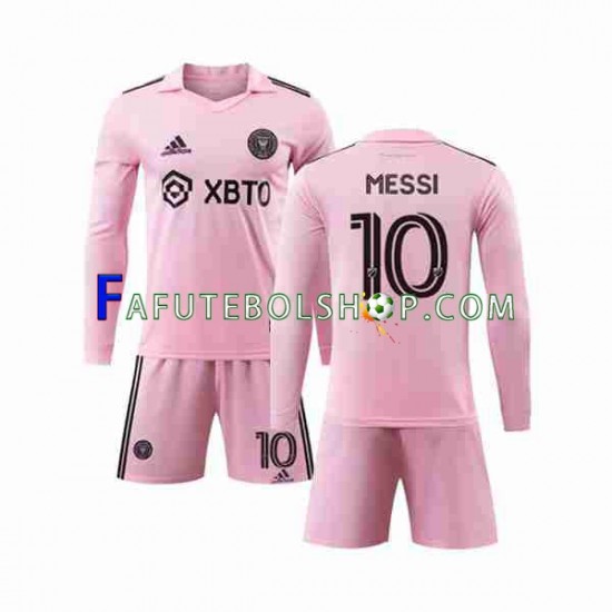 Camisa 1 Inter Miami Lionel Messi 10 2023-2024 manga longa ,infantil