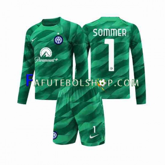 Camisa Goleiro 2 Internazionale Sommer 1 2023-2024 manga longa ,infantil